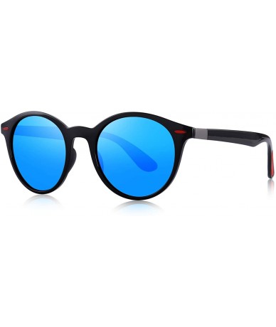 Goggle Sunglasses for Women Vintage Polarized Men Sun Glasses Fashion Shades-UV400 Protection Lens - Blue Mirror - CZ18MH82RX...