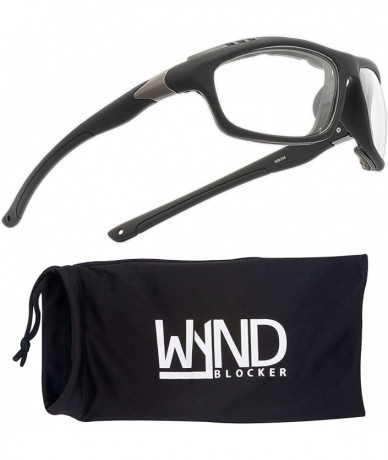 Wrap Airdam Sunglasses Motorcycle Riding- Driving- Fishing- Boating Wrap - Black - Clear - CJ196MUGK65 $38.29