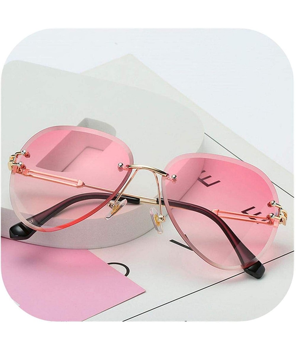 Oversized RimlRound Sunglasses Women Flower Gradient Sun Glasses Female Metal Frame Shades Eyewear UV400 - 1535pink - CE199C9...