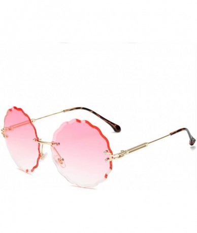 Oversized RimlRound Sunglasses Women Flower Gradient Sun Glasses Female Metal Frame Shades Eyewear UV400 - 1535pink - CE199C9...