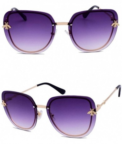 Square New Men and Women Fashion Square Sunglasses Trend Frameless Sunglasses Women's UV Protection Sunglasses - 1 - C218SYAL...
