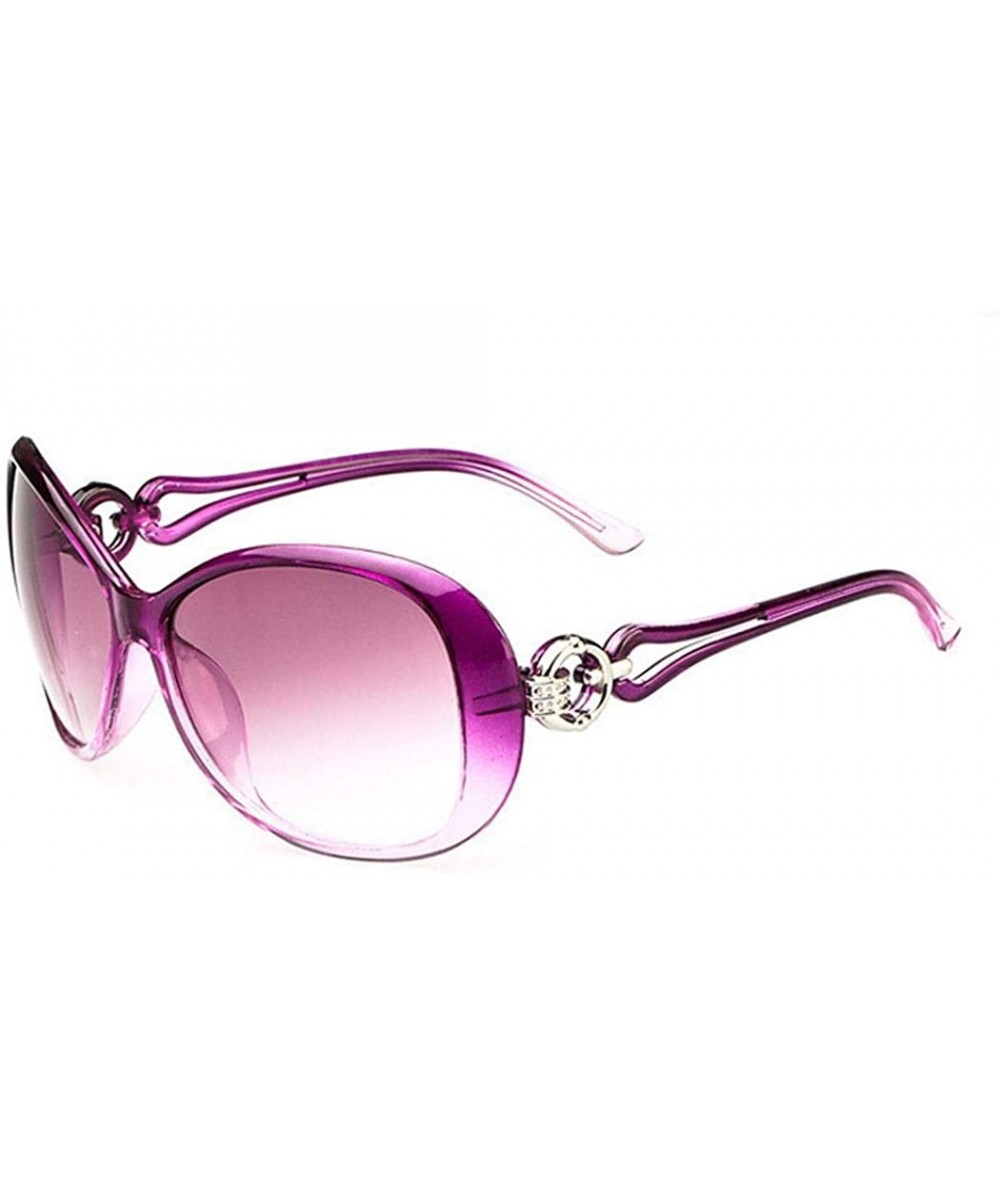 Oval Women Fashion Oval Shape UV400 Framed Sunglasses Sunglasses - Light Purple - CL19877AS0K $15.51