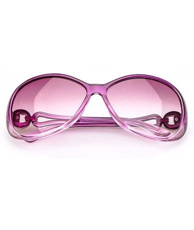 Oval Women Fashion Oval Shape UV400 Framed Sunglasses Sunglasses - Light Purple - CL19877AS0K $15.51