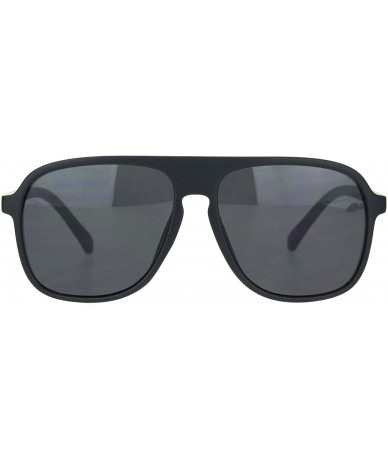 Sport Mens Racer Plastic Flat Top Mobster Pilots Style Sunglasses - All Black - CX18MD7EZLH $18.74