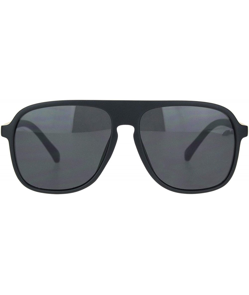 Sport Mens Racer Plastic Flat Top Mobster Pilots Style Sunglasses - All Black - CX18MD7EZLH $12.49