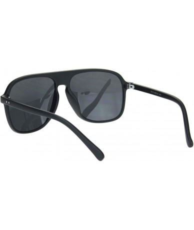 Sport Mens Racer Plastic Flat Top Mobster Pilots Style Sunglasses - All Black - CX18MD7EZLH $12.49