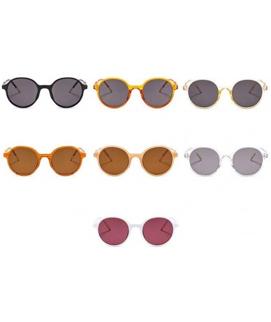 Round Women Fashion Eyewear Round Beach Sunglasses with Case UV400 Protection - Jelly Brown Frame/Brown Lens - CH18WU5C3U2 $2...