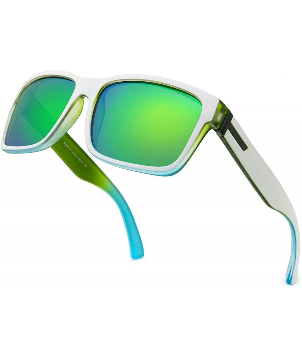 Oversized Vintage Polarized Sunglasses for Men Women Retro Oversized Square Mirror Sun Glasses - CC190TRSY4W $34.55