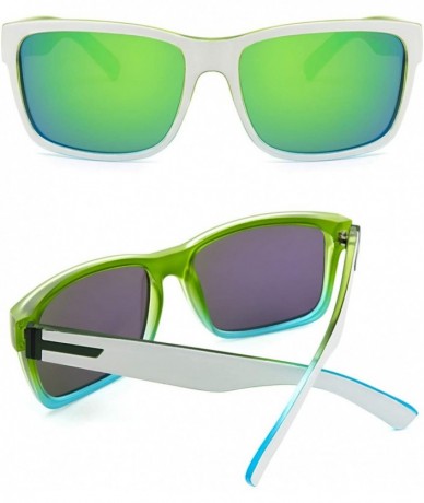 Oversized Vintage Polarized Sunglasses for Men Women Retro Oversized Square Mirror Sun Glasses - CC190TRSY4W $34.55