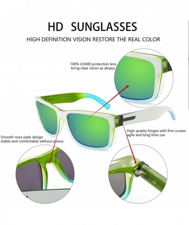 Oversized Vintage Polarized Sunglasses for Men Women Retro Oversized Square Mirror Sun Glasses - CC190TRSY4W $34.55