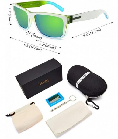 Oversized Vintage Polarized Sunglasses for Men Women Retro Oversized Square Mirror Sun Glasses - CC190TRSY4W $34.55