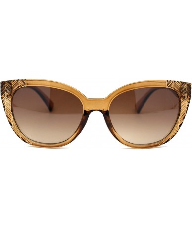 Oversized Womens Oversize Cat Eye Thick Plastic Fashion Sunglasses - All Brown - C518YTKEEM0 $19.38