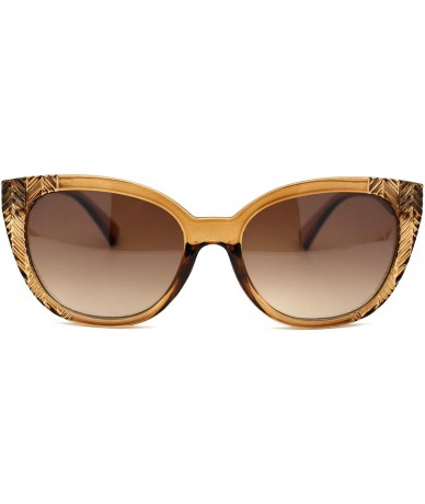 Oversized Womens Oversize Cat Eye Thick Plastic Fashion Sunglasses - All Brown - C518YTKEEM0 $8.83