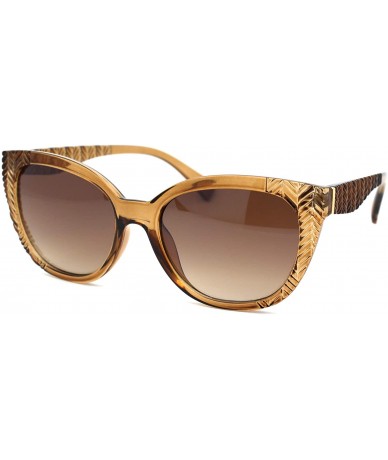 Oversized Womens Oversize Cat Eye Thick Plastic Fashion Sunglasses - All Brown - C518YTKEEM0 $8.83