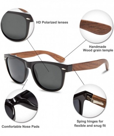 Sport Walnut Wood Sunglasses Polarized for Men Women with Wooden Case - Walnut Wood - CV18AEHQN0E $19.94