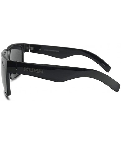 Square Black Fame Classic Squared Horn Rim Sunglasses Sporty Active Mirror Eye Shades - Black Frame - Black - C818UXIAAKU $23.05