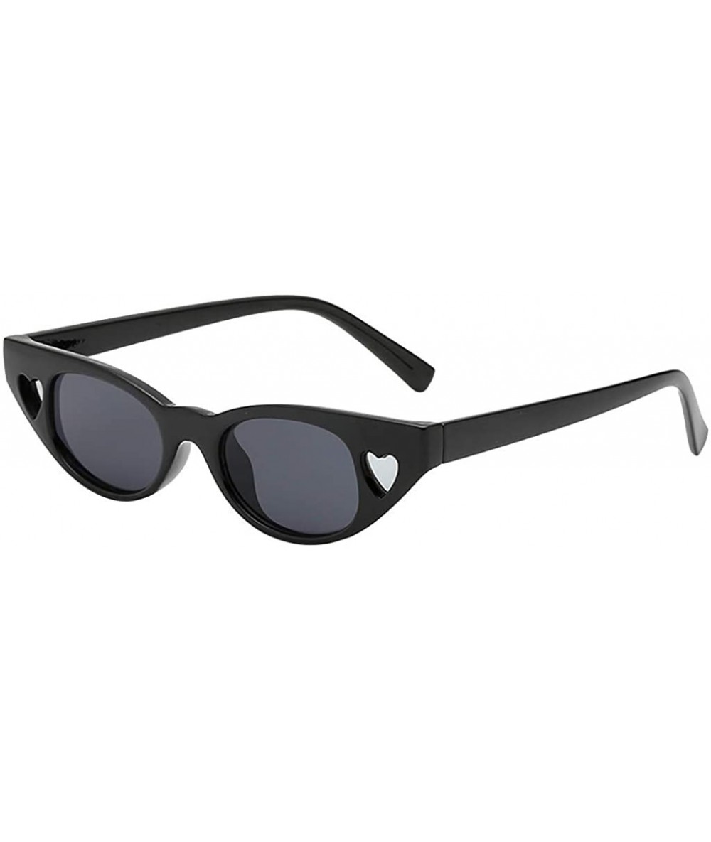 Square Fashion Vintage Retro Style Glasses Women Smasll Frame Heart Sunglasses - F - CW18Q4Y03OU $10.27