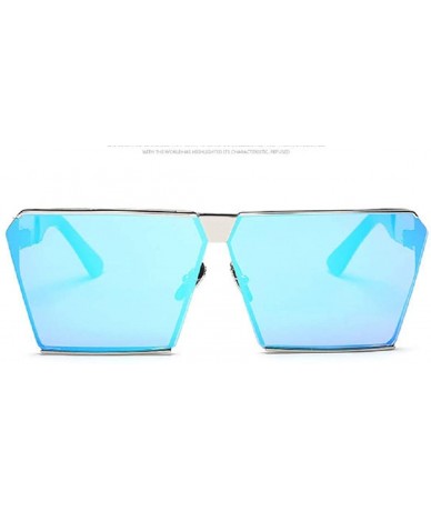 Square Fashion Designer Women Sunglasses Oversized Flat Top Square Frame Metal Gradient Lens - E - CY18RESAUQR $18.69