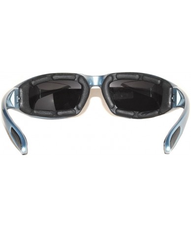 Sport Motorcycle Mirrored Lens Sunglasses Bicycle Running Outdoor Silver Frame - CJ126RD18LZ $8.22