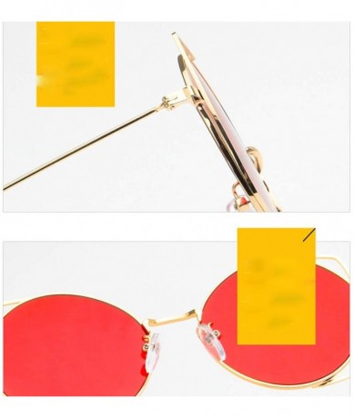 Cat Eye Sunglasses Mirrored Glasses Fashion - Red - CU18U93S4YE $9.81