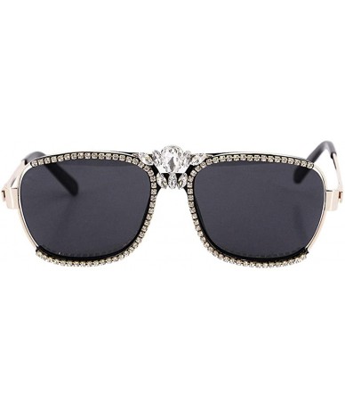 Oversized Bee Pilot Sunglasses Oversize Metal Frame Vintage Retro Men Women Shades - Black - C11987MAZZZ $39.11