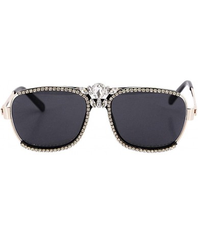 Oversized Bee Pilot Sunglasses Oversize Metal Frame Vintage Retro Men Women Shades - Black - C11987MAZZZ $21.84