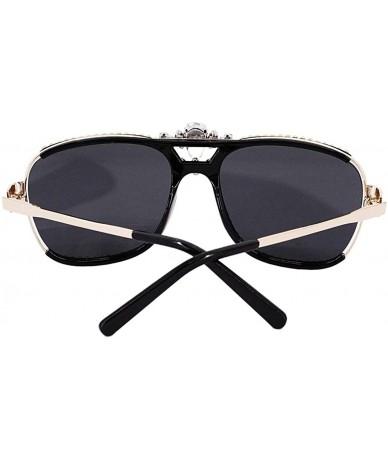 Oversized Bee Pilot Sunglasses Oversize Metal Frame Vintage Retro Men Women Shades - Black - C11987MAZZZ $39.11