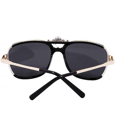 Oversized Bee Pilot Sunglasses Oversize Metal Frame Vintage Retro Men Women Shades - Black - C11987MAZZZ $21.84