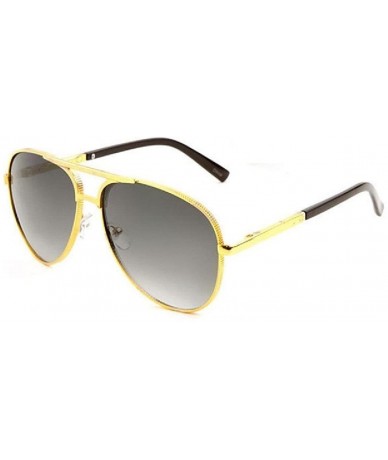 Aviator Coin Edge Metallic Aviator Sunglasses - Metallic Gold - C312O41BRXE $21.72