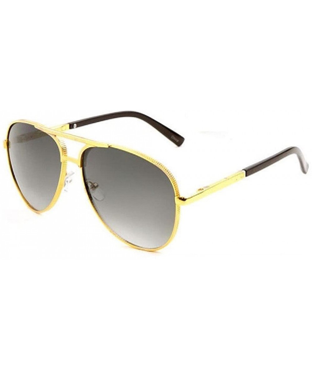 Aviator Coin Edge Metallic Aviator Sunglasses - Metallic Gold - C312O41BRXE $13.99