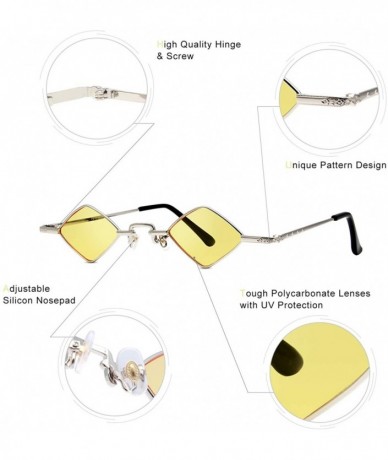 Square Retro Cat Eye Small Lenses Sunglasses Slender Metal Frame Ladies Fashion Vintage Triangle Sun Glasses For Women - CW18...