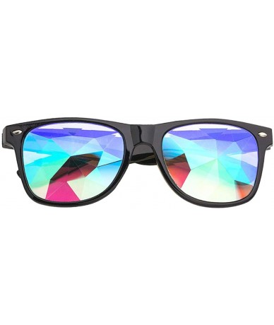 Goggle Rave Festival Kaleidoscope Glasses Rainbow Prism Sunglasses for Women Men - Black - C418SS3YRNY $20.02