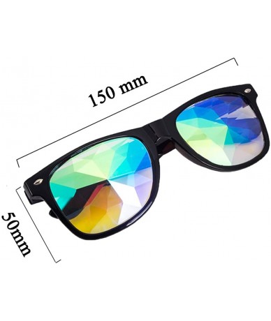 Goggle Rave Festival Kaleidoscope Glasses Rainbow Prism Sunglasses for Women Men - Black - C418SS3YRNY $13.00