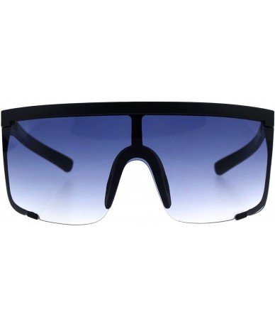 Oversized Super Oversized Goggle Sunglasses Unisex Fashion Square Frame UV 400 - Black (Blue) - CF18KMKOQ7M $24.32