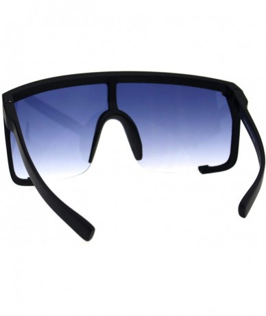 Oversized Super Oversized Goggle Sunglasses Unisex Fashion Square Frame UV 400 - Black (Blue) - CF18KMKOQ7M $15.99
