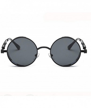Round Retro Round Steam Punk Sunglasses Men Women Small Circle Sun Glasses Vintage Metal Frame Driving Eyewear - CB197A3MG77 ...
