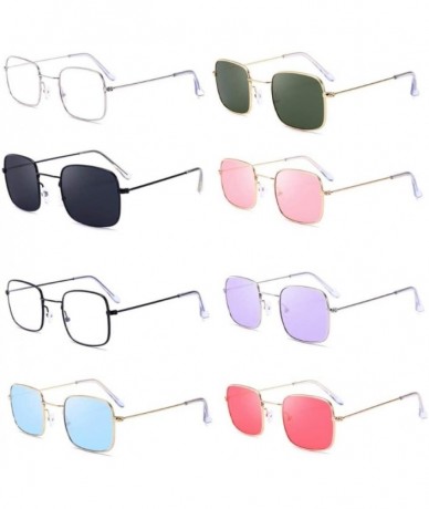 Goggle Sun Glasses Men Women Vintage Square Sunglasses Protection Goggles Colored Lens Glasses-Black White - CK199I4ZA70 $18.22
