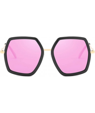 Square Oversized Square Sunglasses for Women Retro Chic Metal Frame UV400 Geometric Brand Designer Shades - CR18SKNNUU6 $19.22