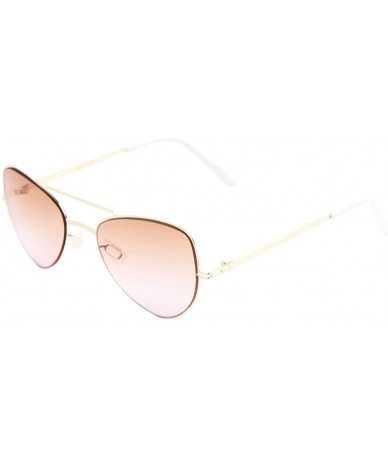 Aviator Butterfly Aviator Sunglasses Oceanic Lens Womens Fashion Blogger Style - Salmon Pink - CD12O8VT4XZ $10.45