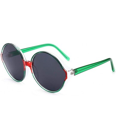 Rectangular Trendy sunglasses Fashion collision Sunglasses driving net red glasses classic - C6 Green Frame Gray Sheet - C918...
