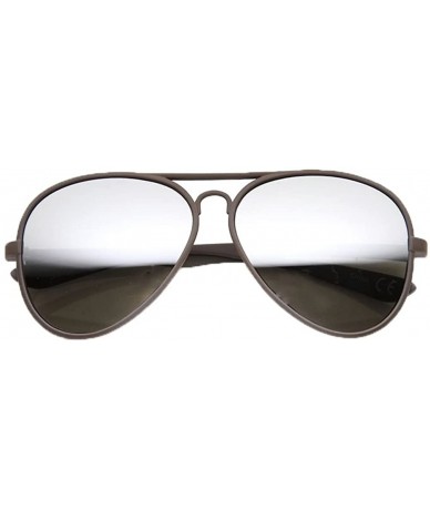 Aviator Women's 60MM Mirrored Aviator Sunglasses (Cement - Mirrored) - C612KN7ZM9P $11.06