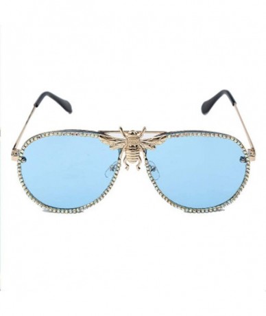 Sport Metal Handmade Chain Bee Sunglasses Fashion Sun Visor - 2 - CO190OLSWDG $37.40