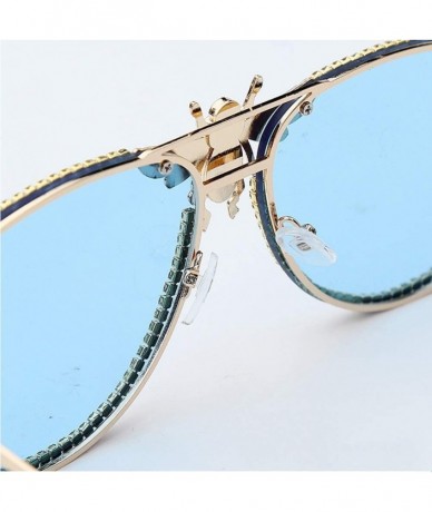 Sport Metal Handmade Chain Bee Sunglasses Fashion Sun Visor - 2 - CO190OLSWDG $37.40