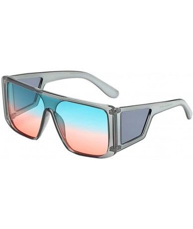 Rectangular Unisex Polarized Sunglasses Stylish Sun Glasses for Men and Women - Color Mirror Lens - F - CR18UE88HWQ $9.46