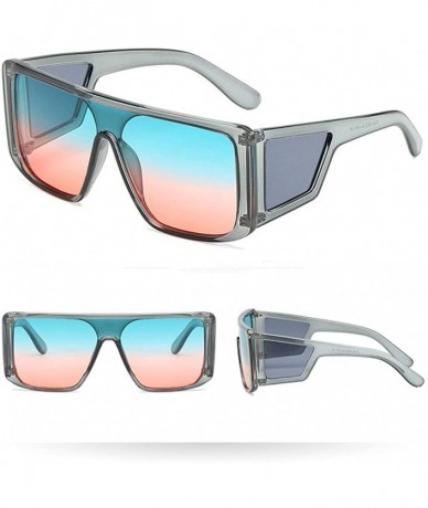 Rectangular Unisex Polarized Sunglasses Stylish Sun Glasses for Men and Women - Color Mirror Lens - F - CR18UE88HWQ $9.46