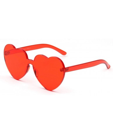 Goggle Women Heart Shape Fashion Sunglasses - Red - CM18WR9TNQ3 $23.99