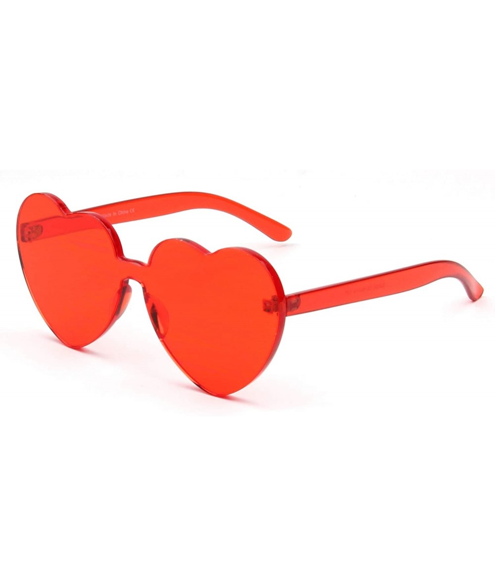 Goggle Women Heart Shape Fashion Sunglasses - Red - CM18WR9TNQ3 $23.99
