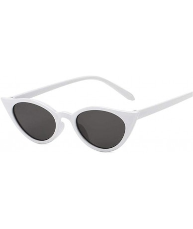 Oval Cateye Women Sunglasses Classic Retro Vintage Oval Sunglasses For Women Eeywear UV400 - Whitegray - C11998X2Q0K $11.16