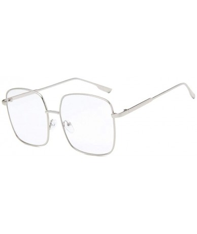 Rectangular Unisex vintage clear frame Beatles Retro Sixties Style Rectangular Metal Glasses - Color 4 - C518MDM7C9X $10.13