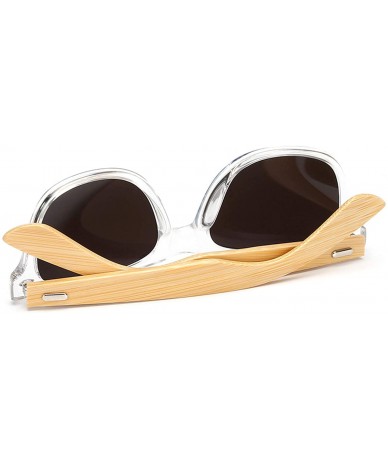Goggle Wood Sunglasses Men Women Square Bamboo Mirror Sun Glasses Retro De Sol MasculinoHandmade - Kp1501 C15 - CD199CQ7UCA $...